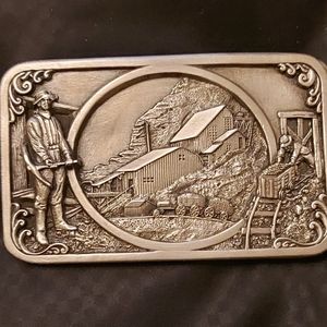 Vintage Siskiyou 1983 Pewter Miners Belt Buckle